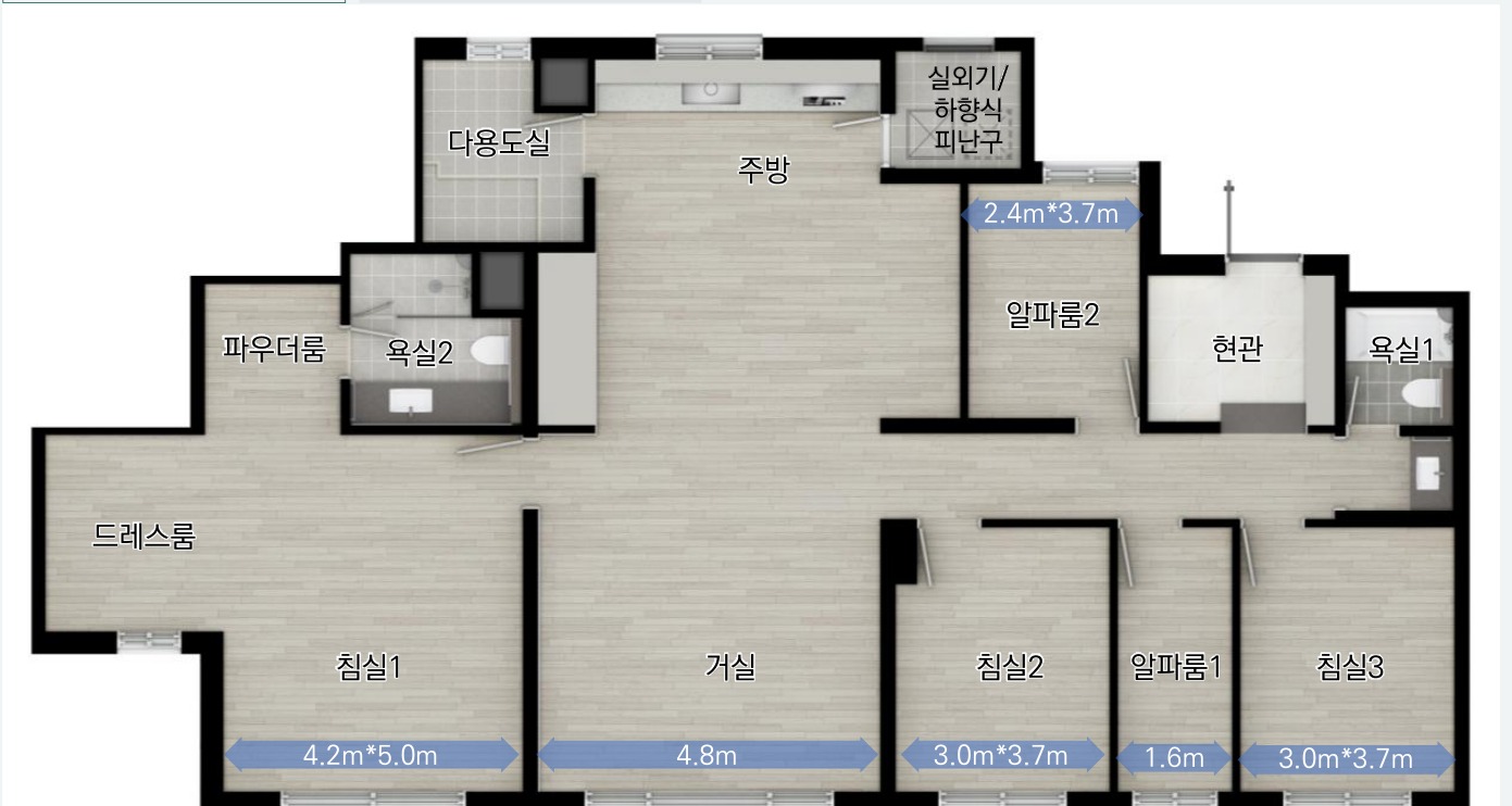광주 더한플러스 아파트 117B 평면도